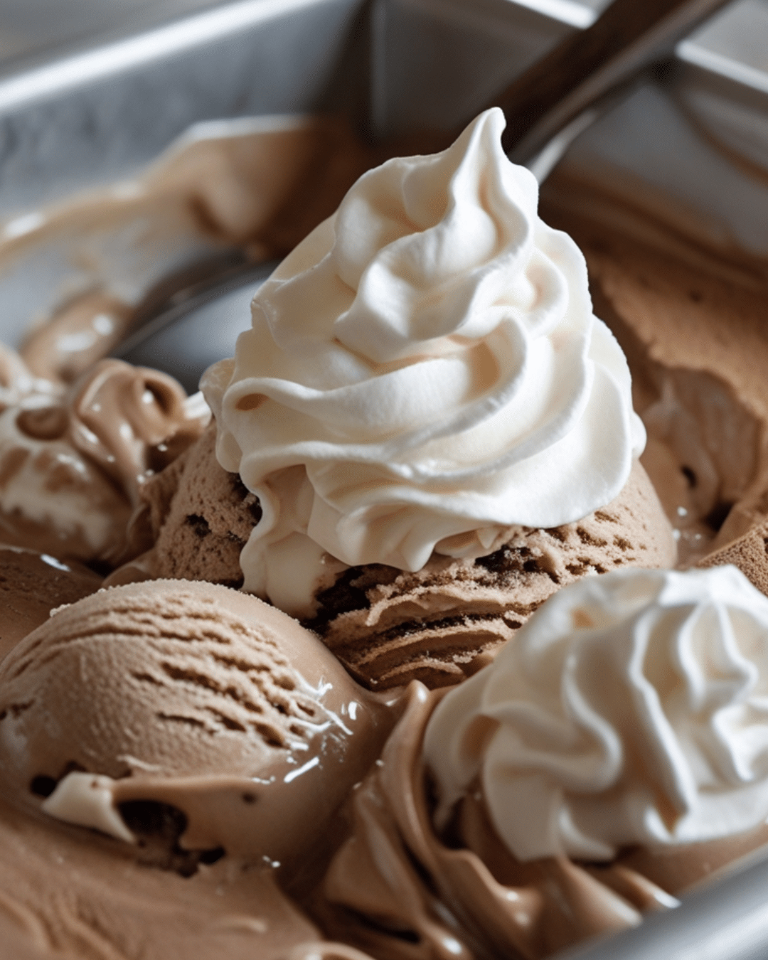 Caramel Mocha Ice Cream with Whipped Topping
