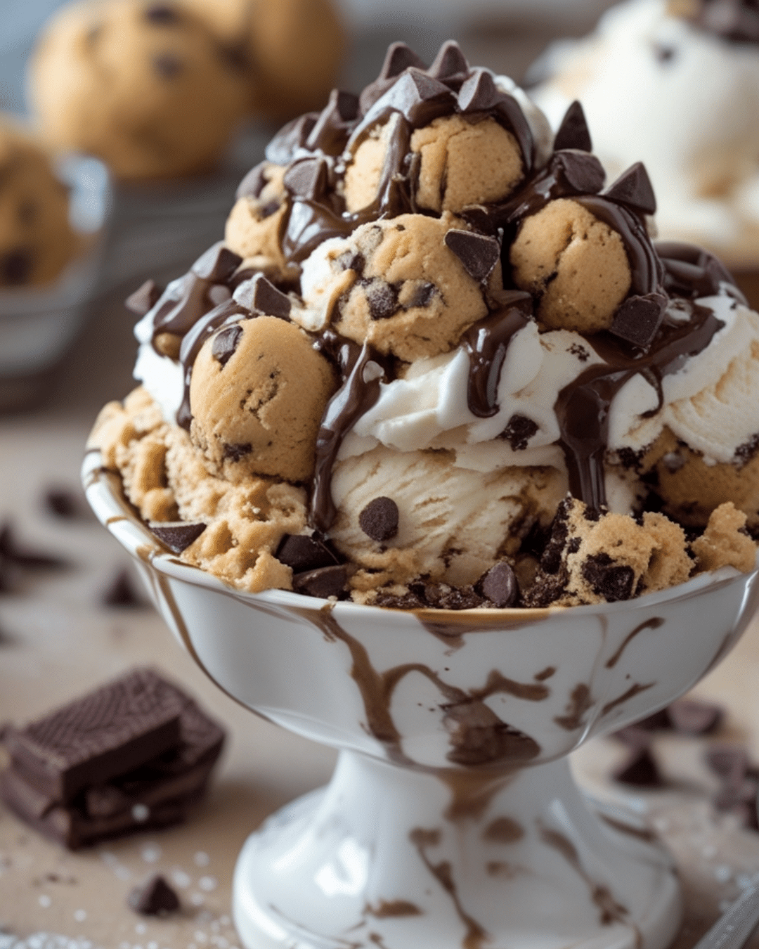 Ultimate Cookie Dough Ice Cream Sundae