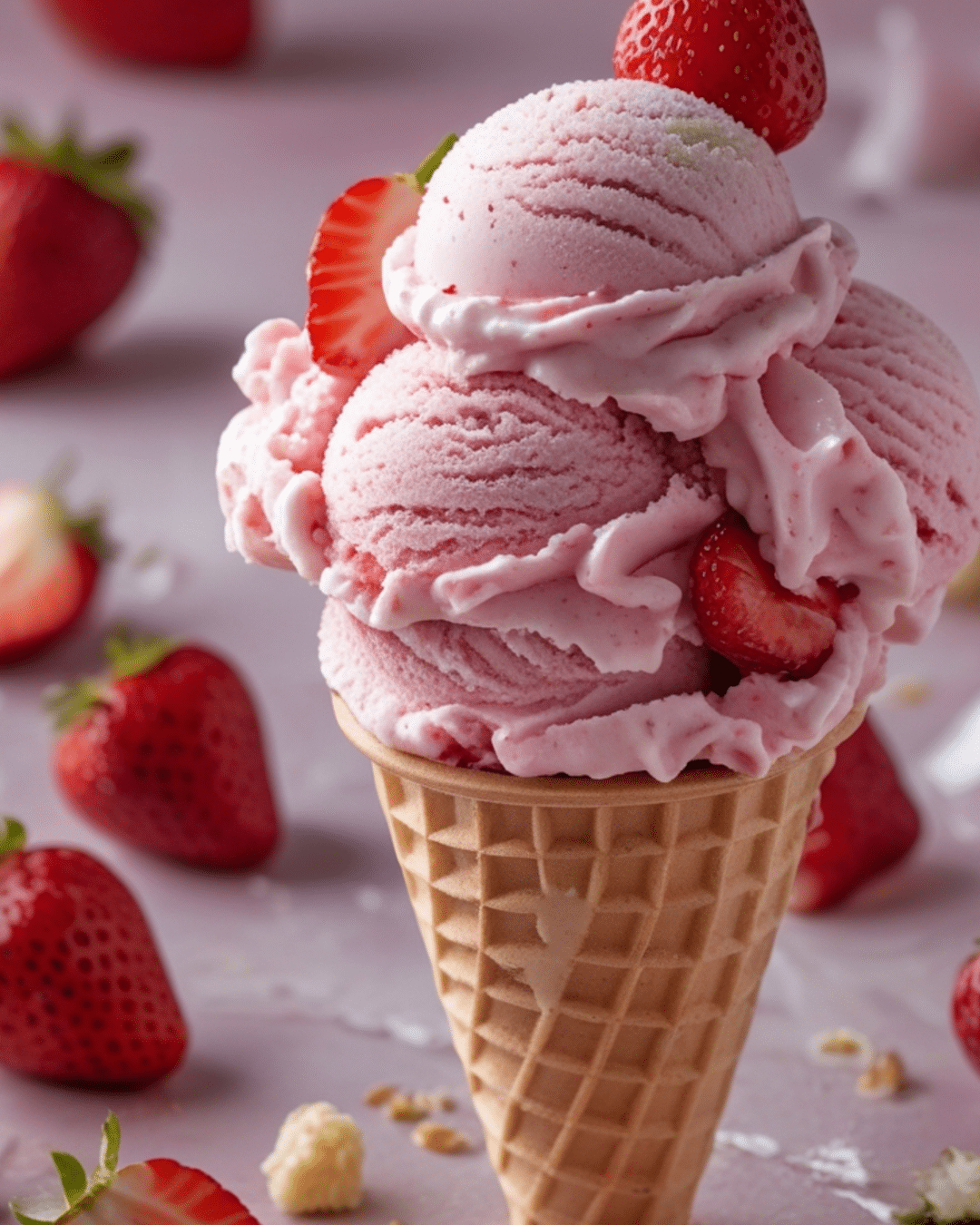No-Churn Strawberry Shortcake Ice Cream
