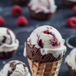 Dark Chocolate Raspberry Swirl Ice Cream