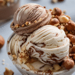 Nutella Swirl Ice Cream with Hazelnut Crunch