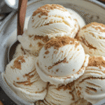 Homemade Vanilla Bean Ice Cream with Graham Cracker Swirls