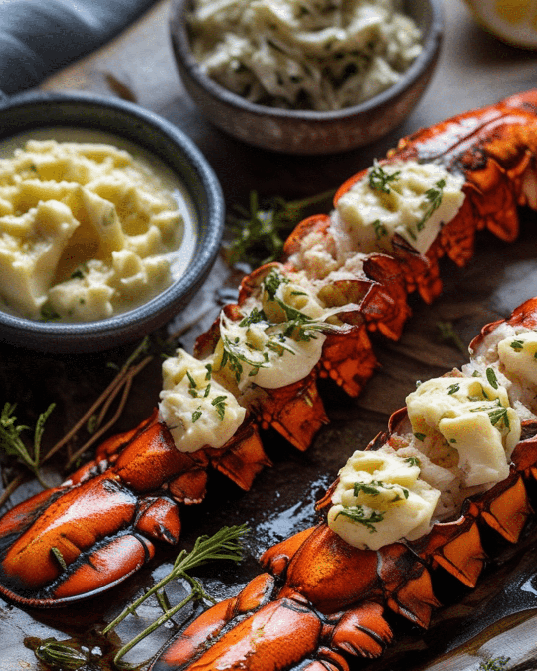 Grilled Lobster Tails with Garlic Butter