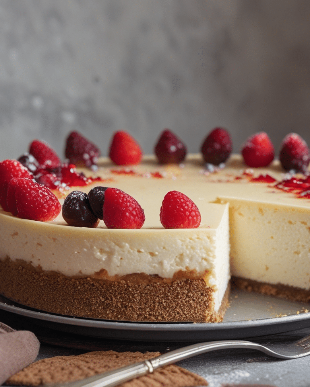 Classic New York Style Cheesecake with a Graham Cracker Crust