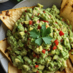 Homemade Guacamole with Grilled Tortilla Chips