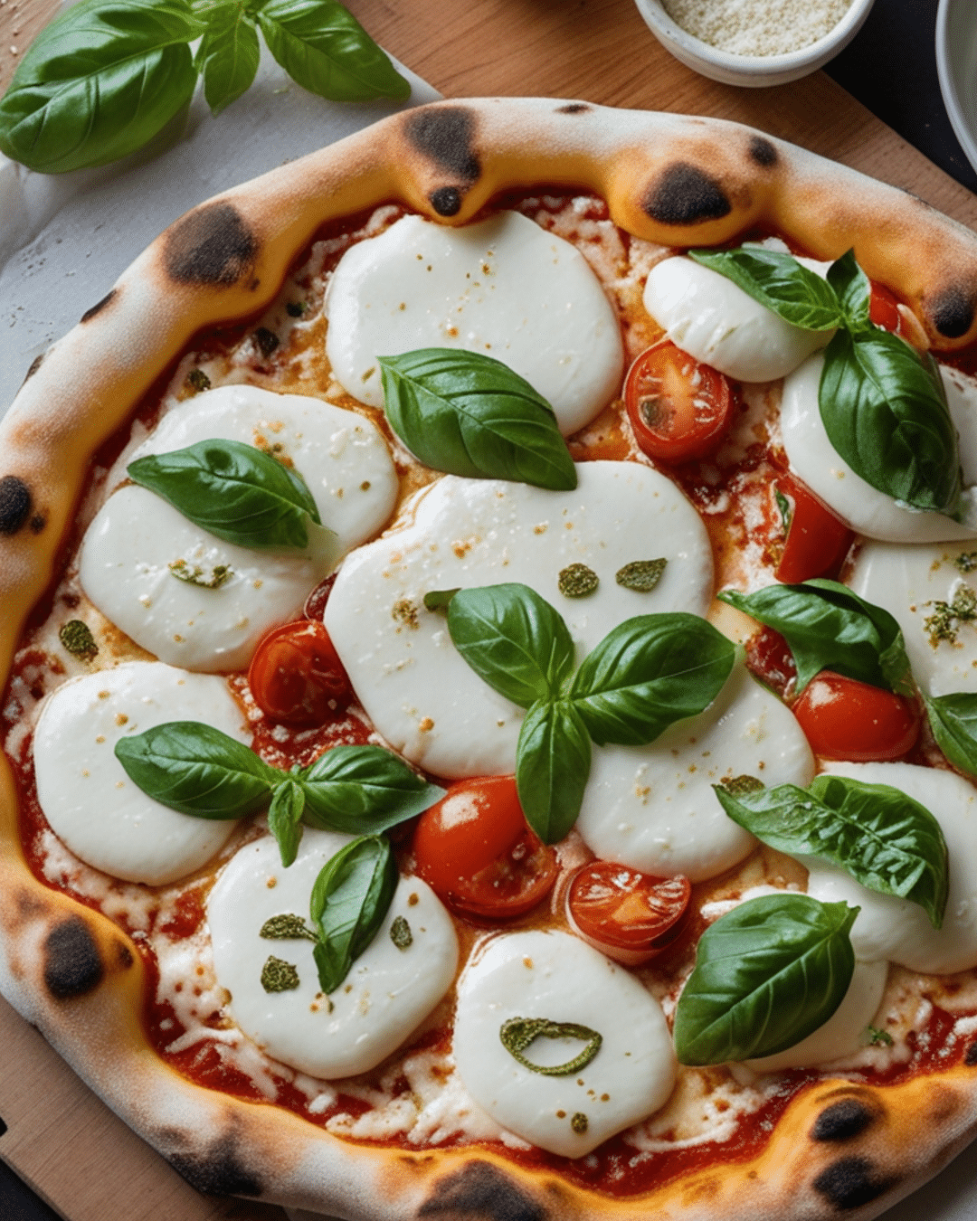 Pizza Margherita with Fresh Mozzarella and Basil