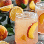 Fizzy Peach Lemonade with Bubbles