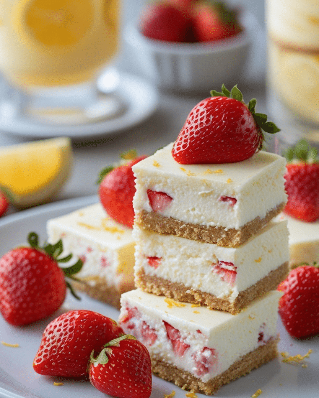 Strawberry Lemonade Cheesecake Bites