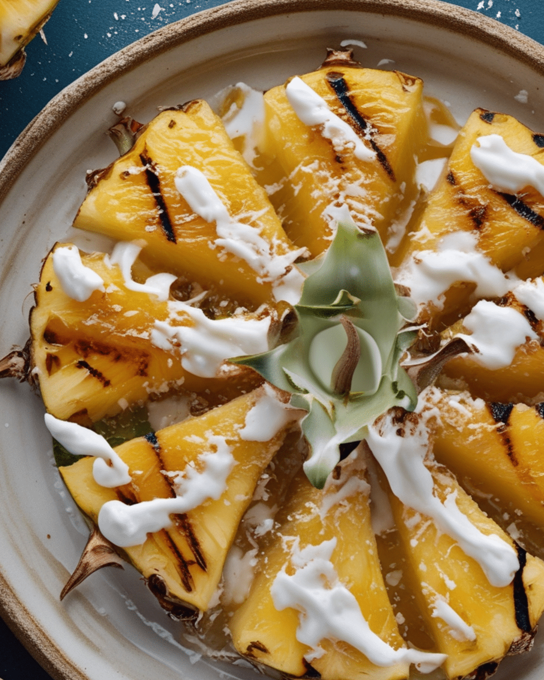 Caribbean Grilled Pineapple with Coconut Cream