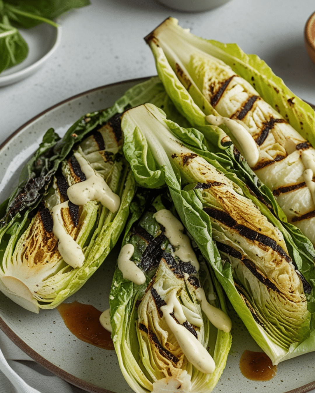 Grilled Romaine Salad with Caesar Dressing