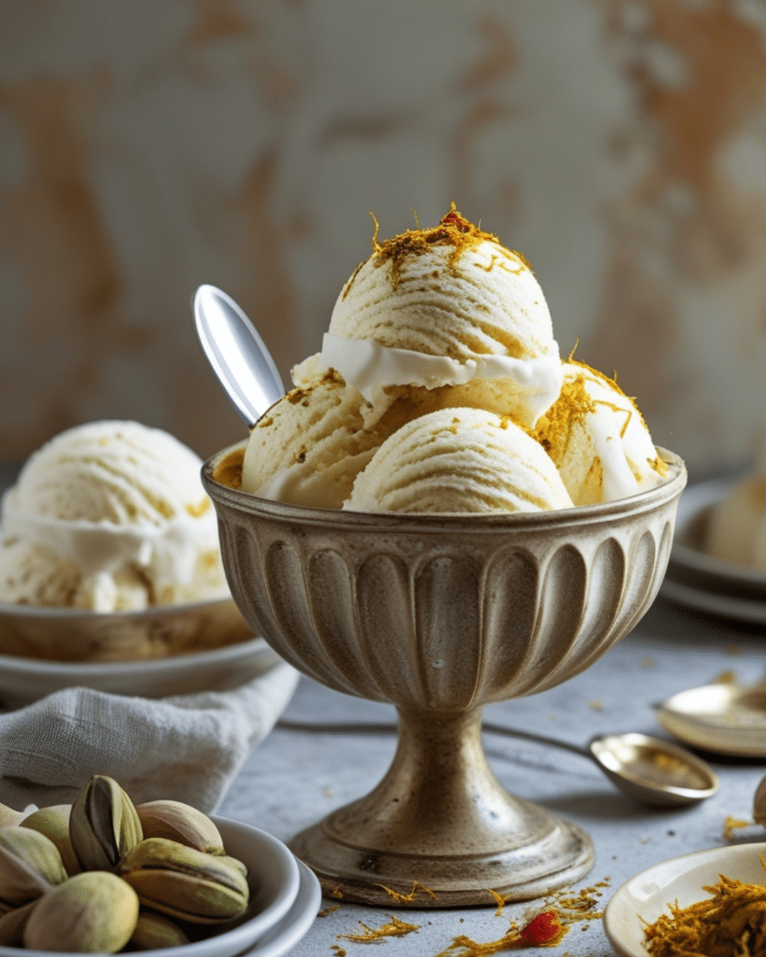 Saffron Pistachio Ice Cream for a Touch of Luxury