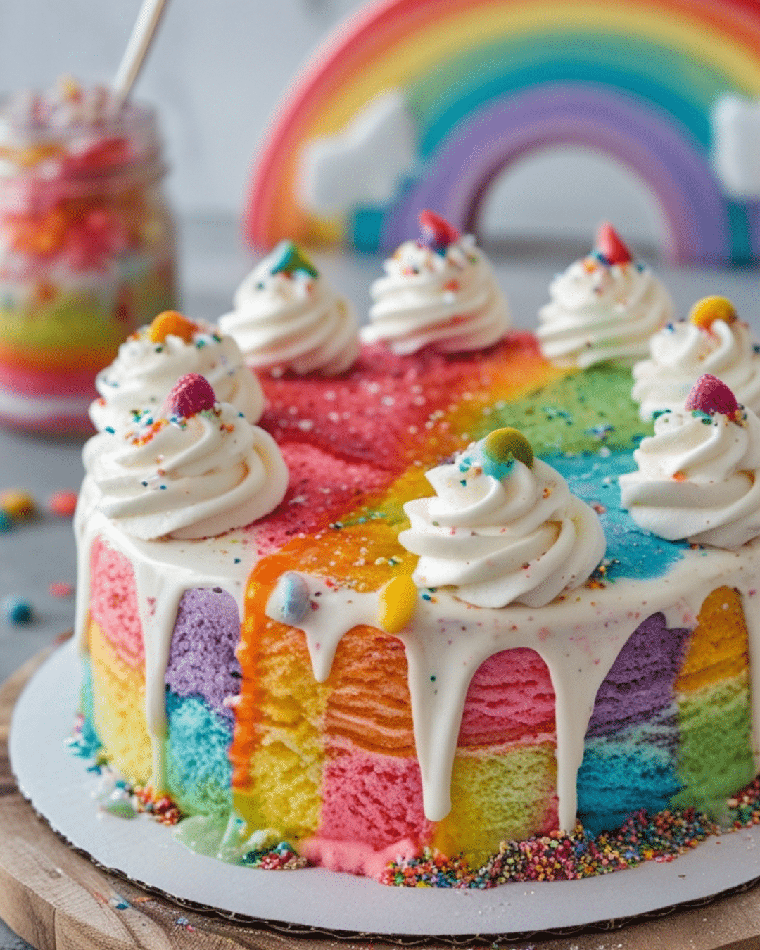 Rainbow Sherbet Ice Cream Cake: Fun for All Ages