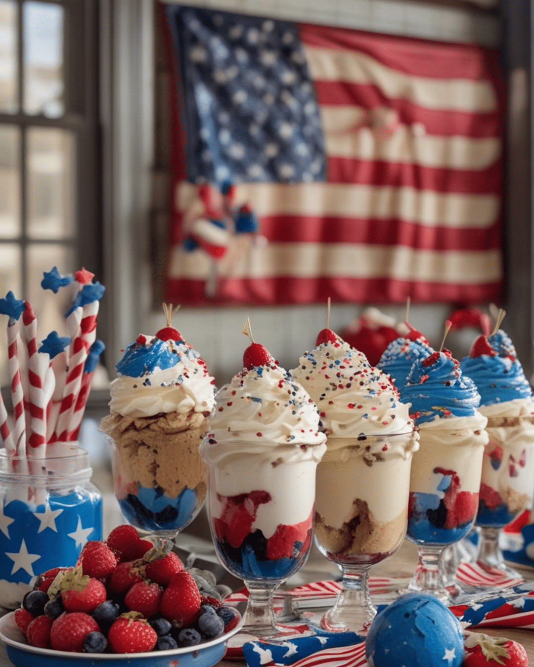 Patriotic Ice Cream Sundae Bar