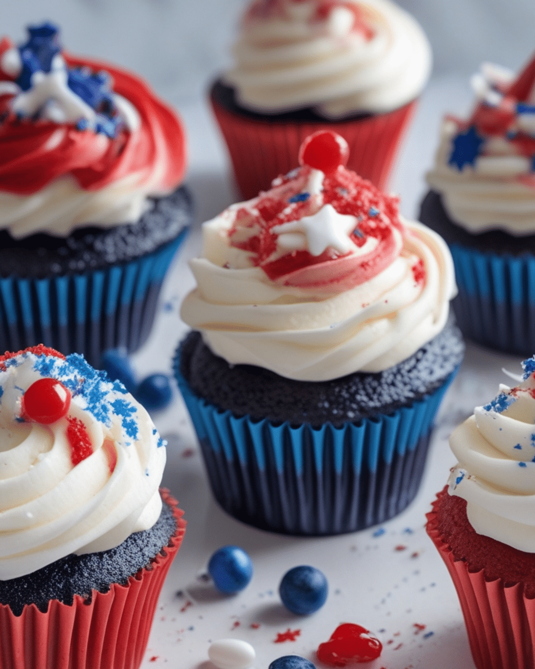 Red, White, and Blue Patriotic Cupcakes