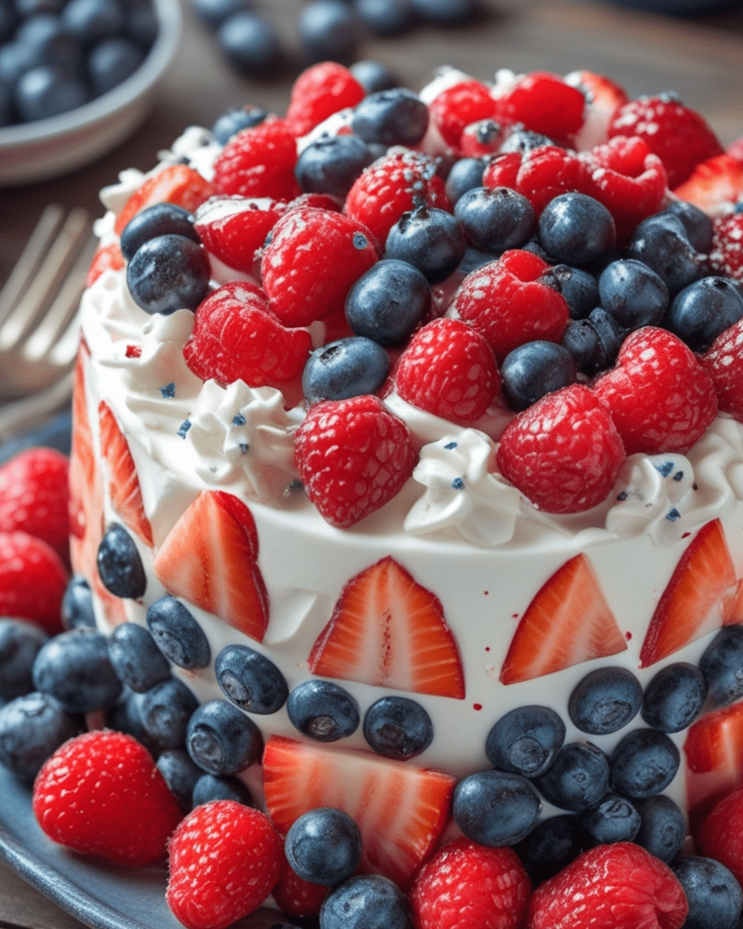 Patriotic Red, White, and Blue Fruit Salad