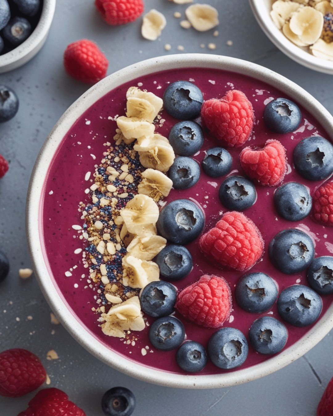 Red, White & Blue Berry Smoothie Bowls