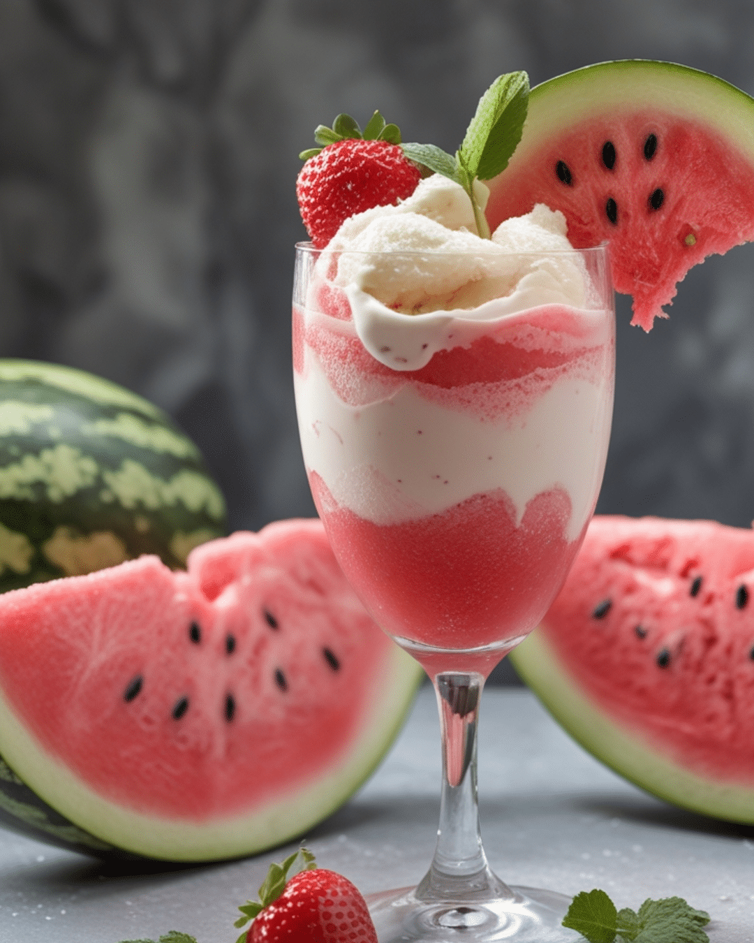 Easy Watermelon Ice Cream Float