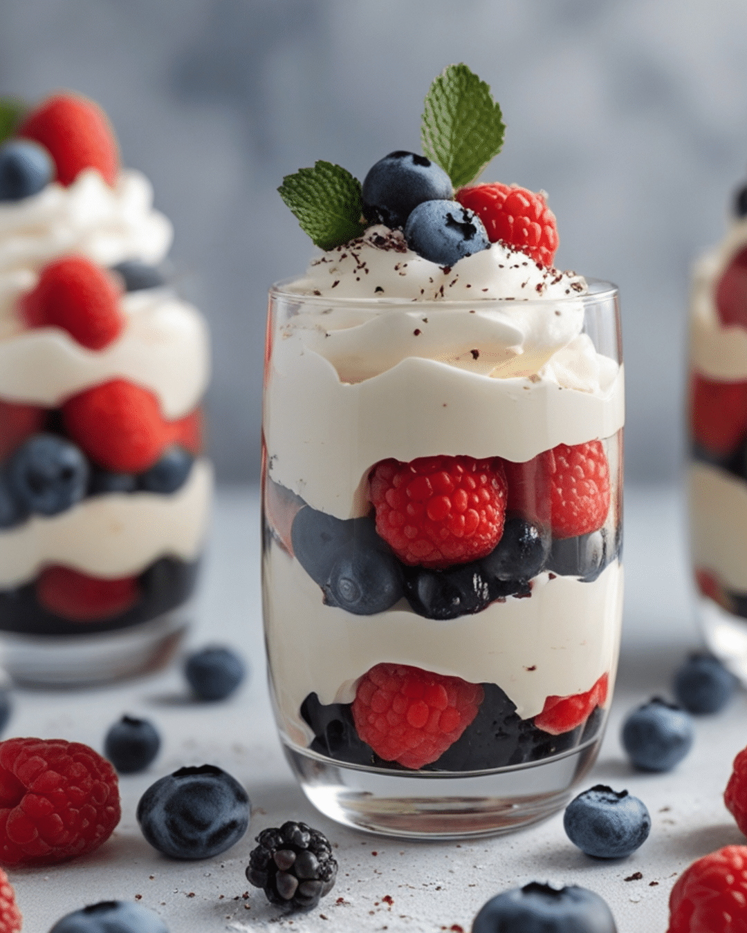 Fourth of July Berry Layered Dessert Parfait