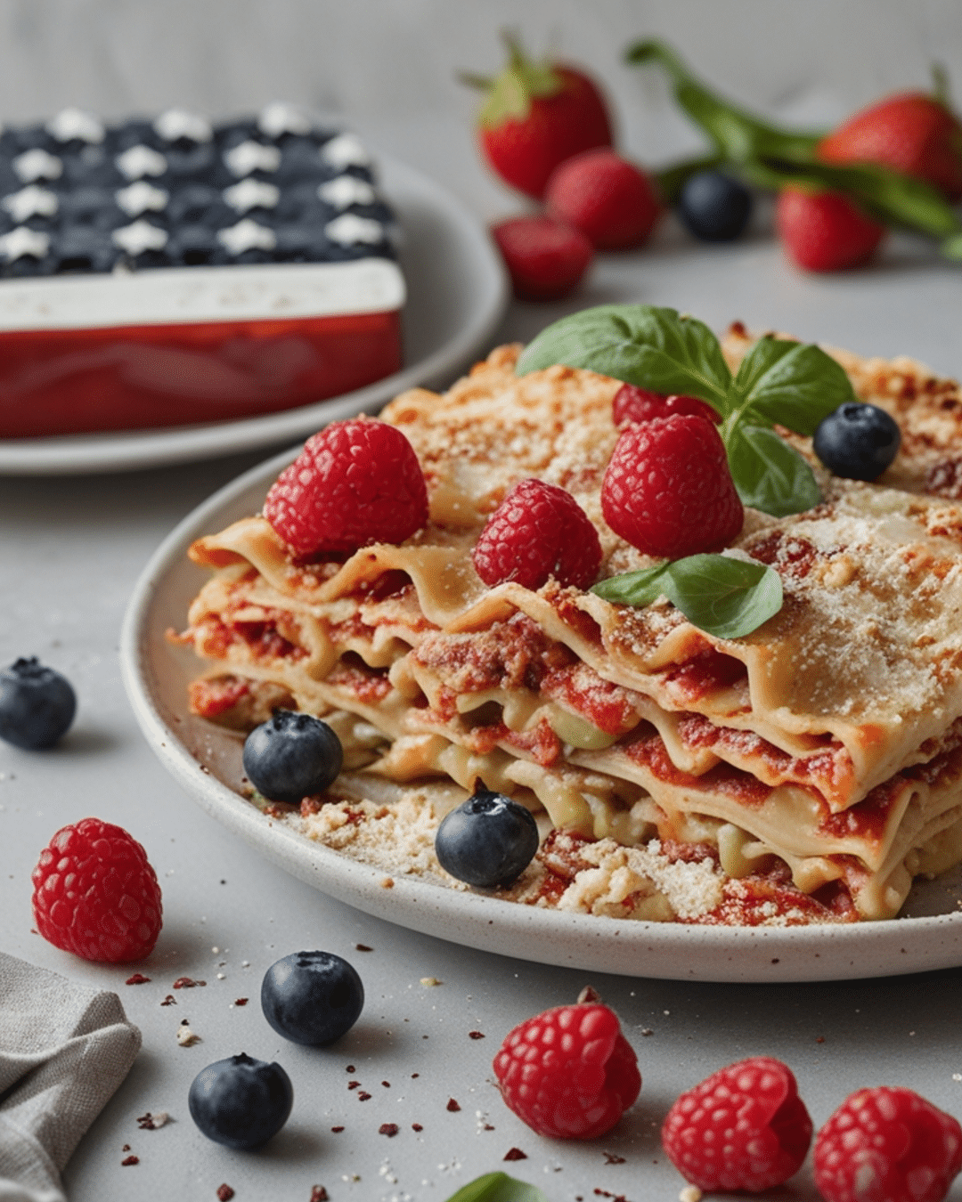 Red, White & Blue Vegan Lasagna