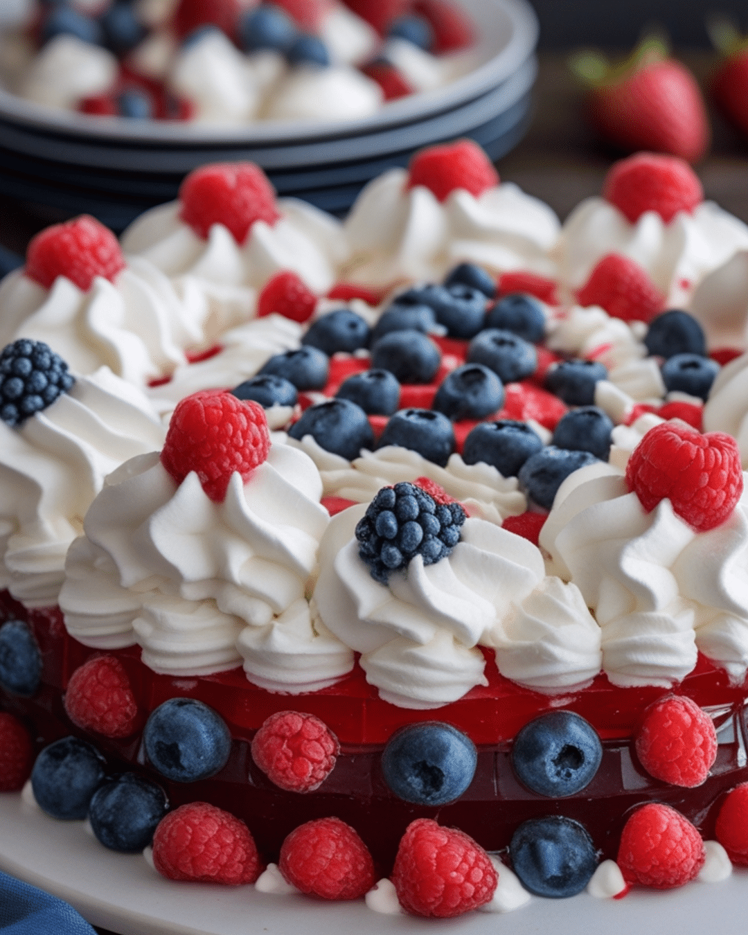 Red, White, and Blue Jello Cake