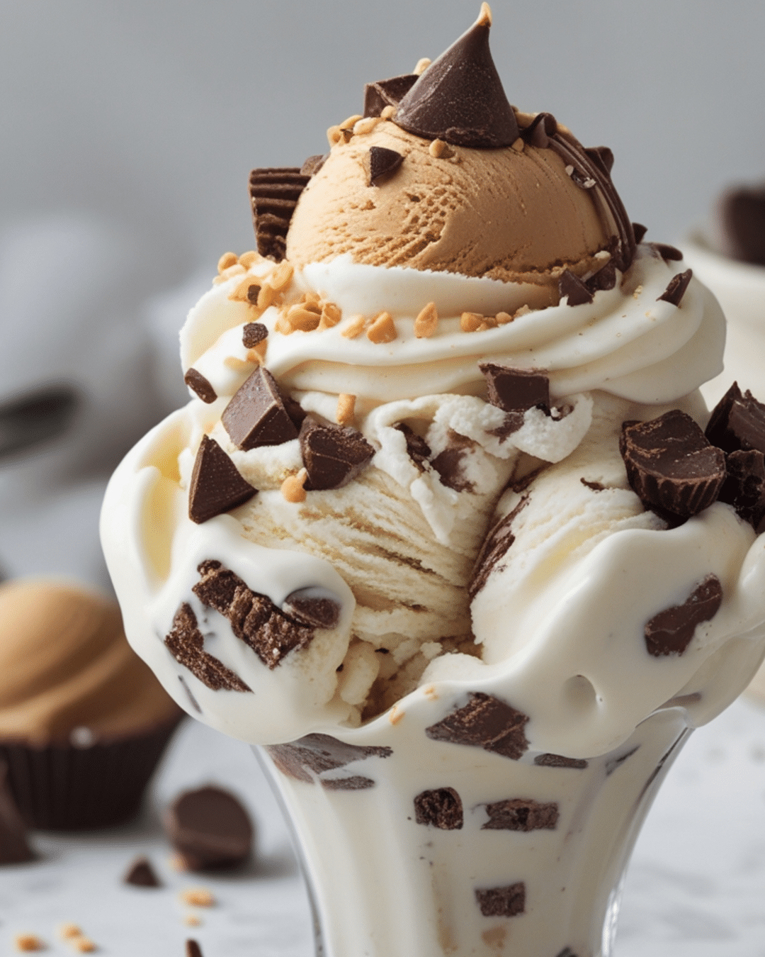 Peanut Butter Cup Ice Cream Sundae