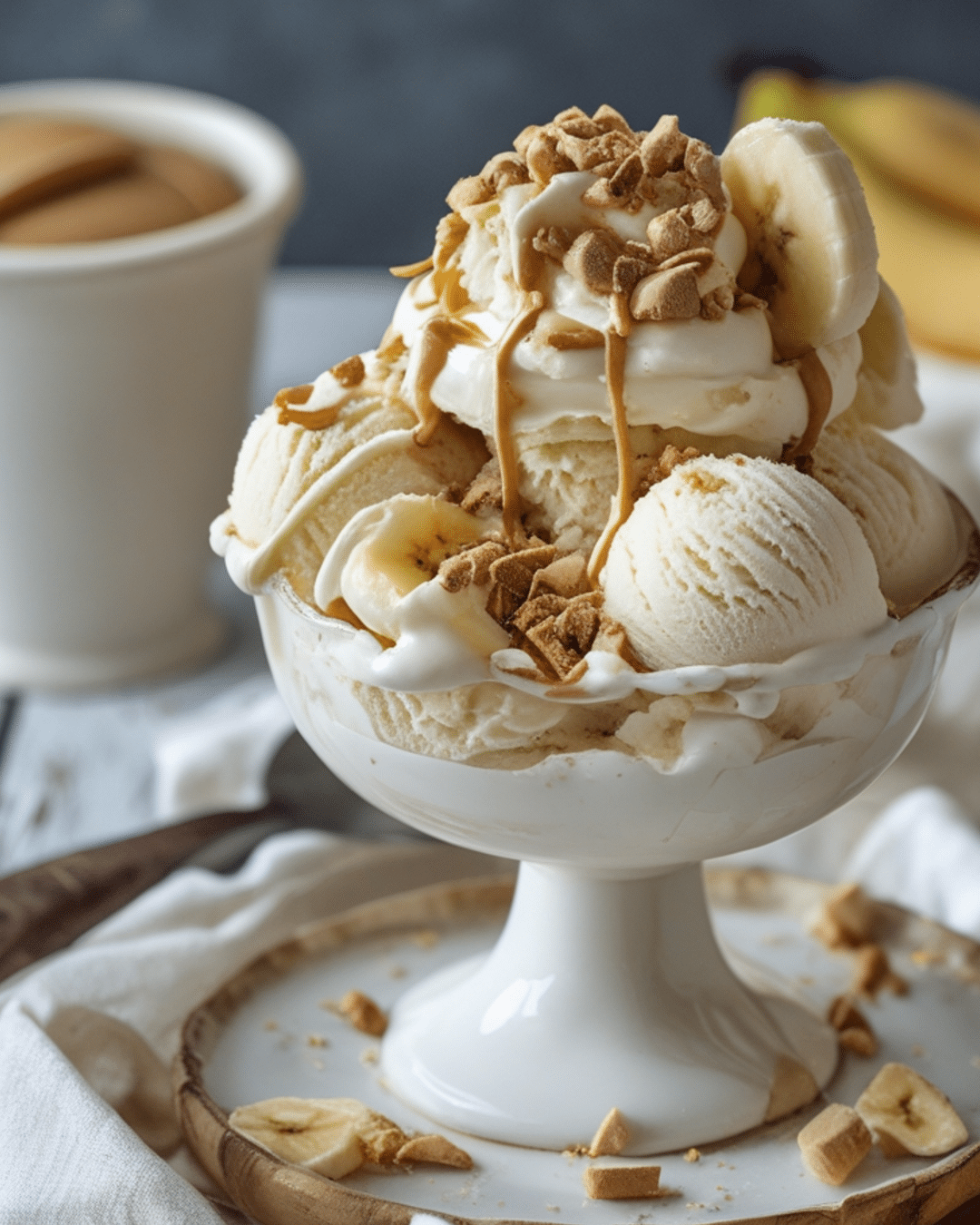 Peanut Butter Banana Ice Cream Sundae