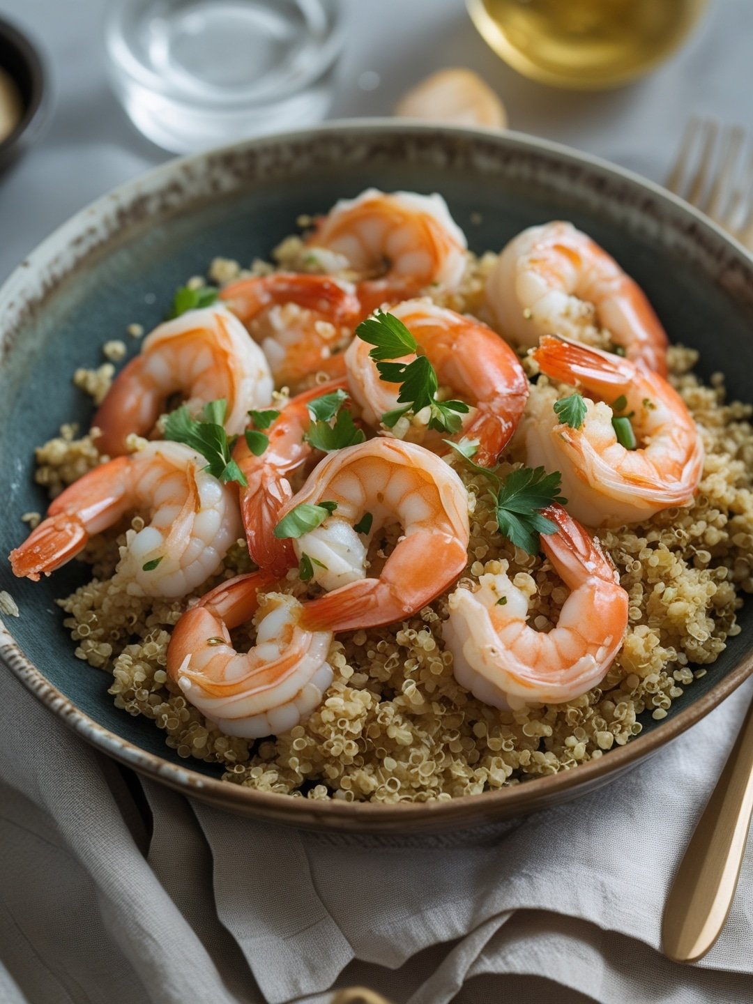 Simple Garlic Butter Shrimp with Quinoa