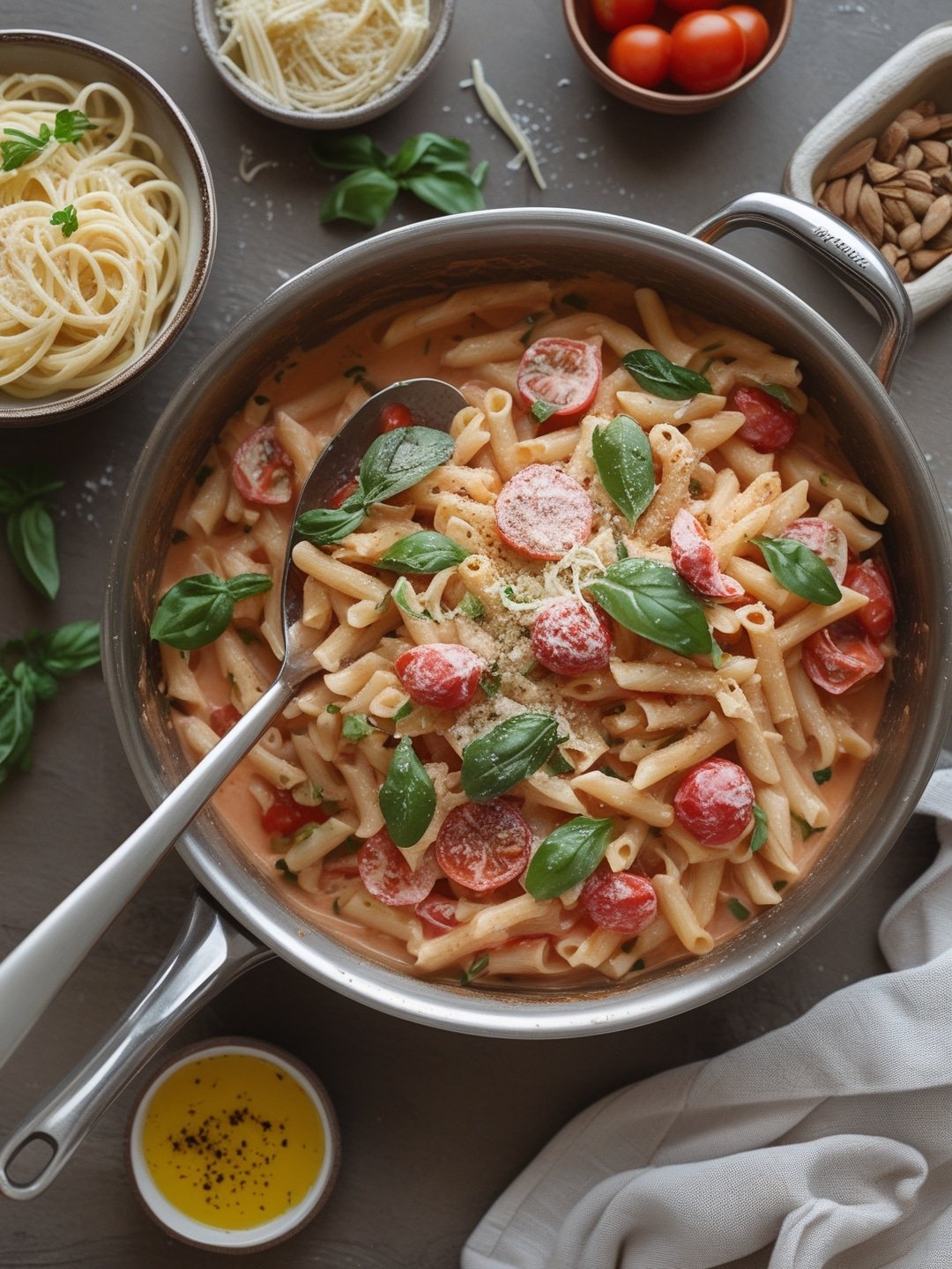 One Pot Creamy Tomato Pasta Prep