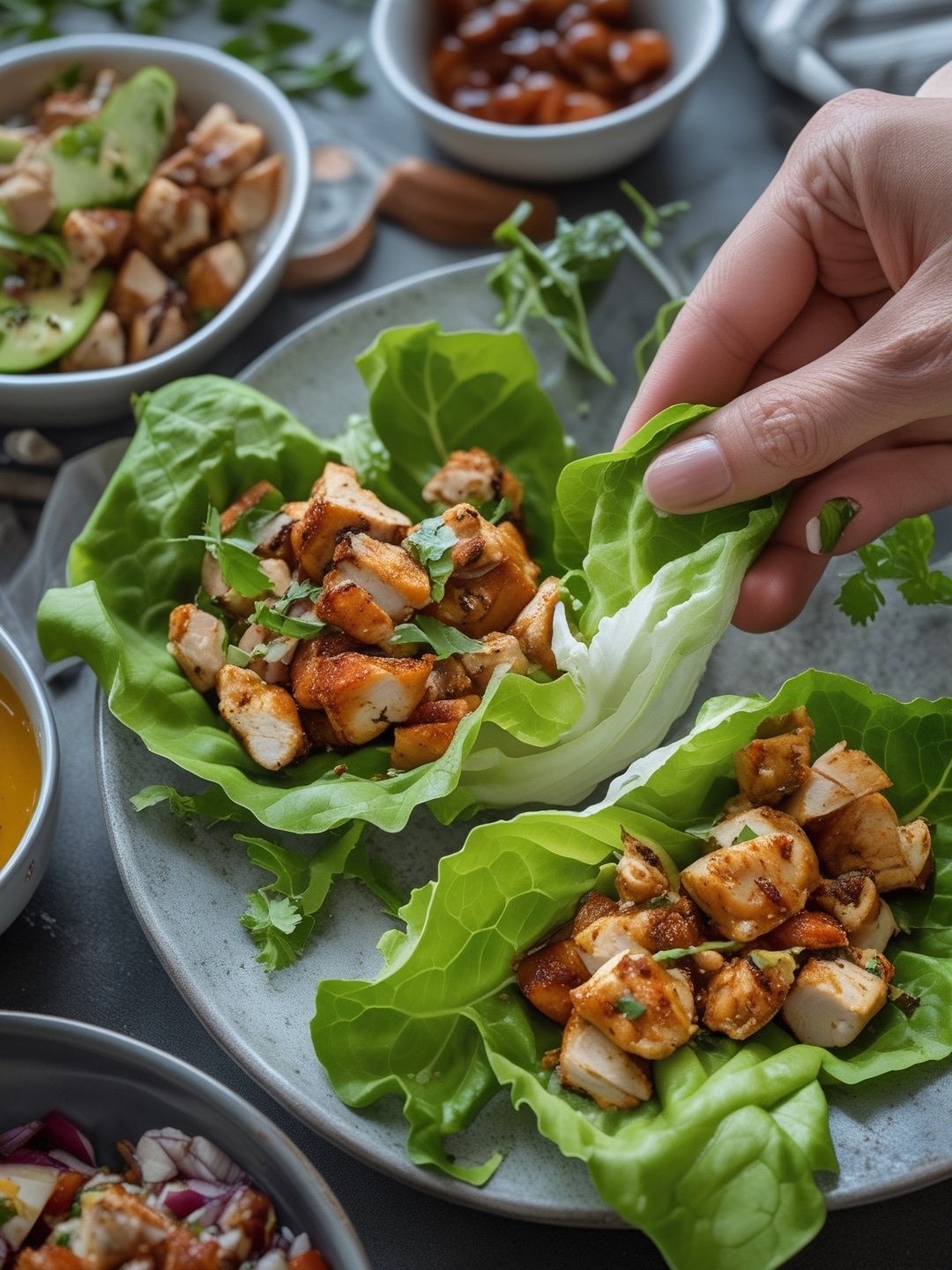 Healthy Low Carb Chicken Lettuce Wraps