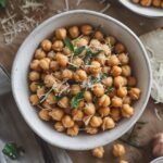 Simple Garlic Parmesan Roasted Chickpeas