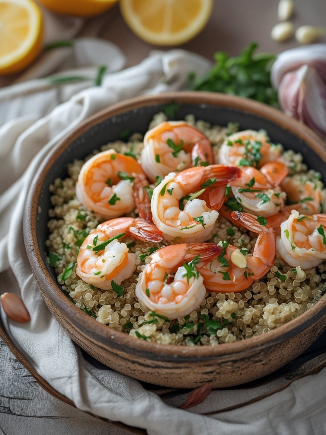 Simple Garlic Butter Shrimp with Quinoa