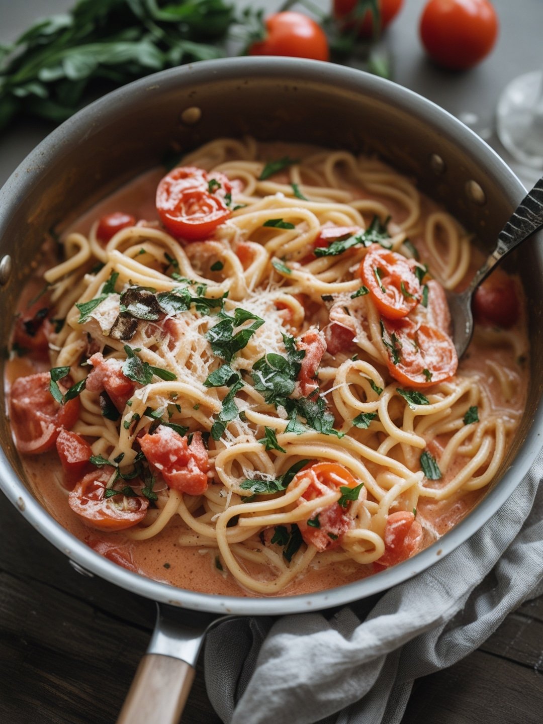 One Pot Creamy Tomato Pasta Prep