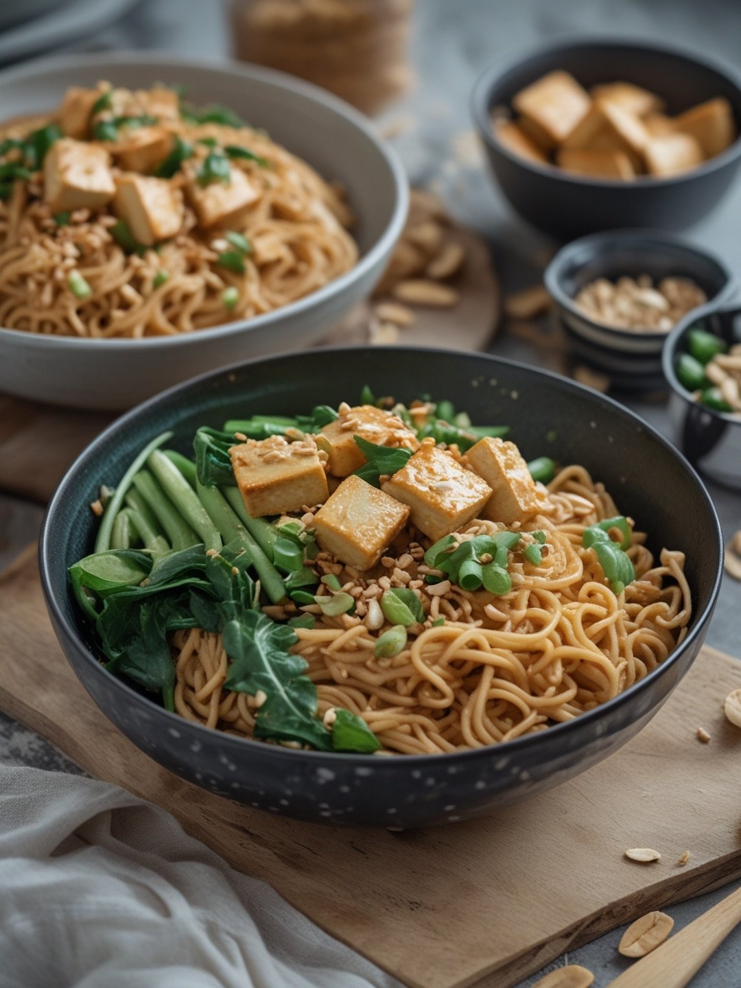 Healthy Peanut Noodles with Tofu