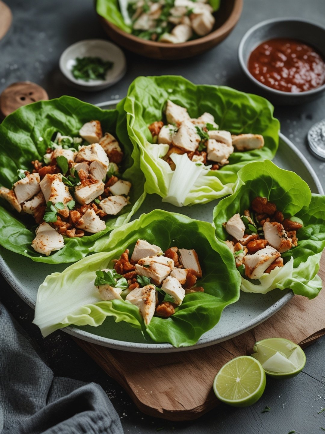 Healthy Low Carb Chicken Lettuce Wraps