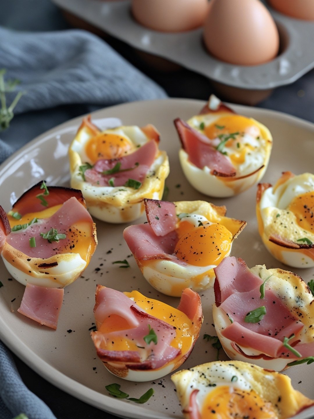 Easy Ham and Cheese Egg Cups