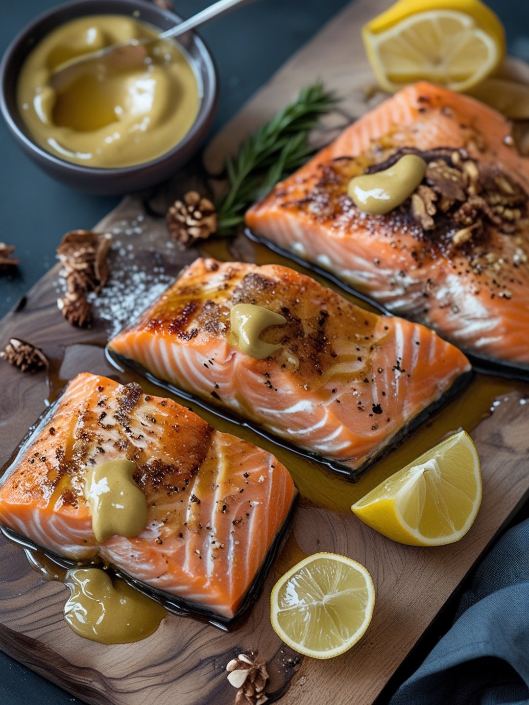 Quick Maple Mustard Glazed Salmon