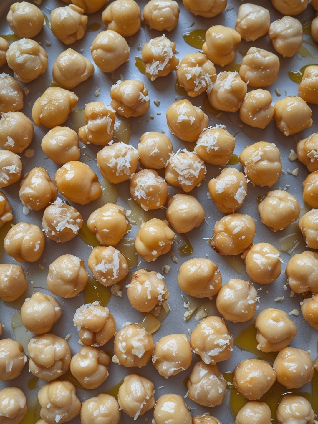 Simple Garlic Parmesan Roasted Chickpeas