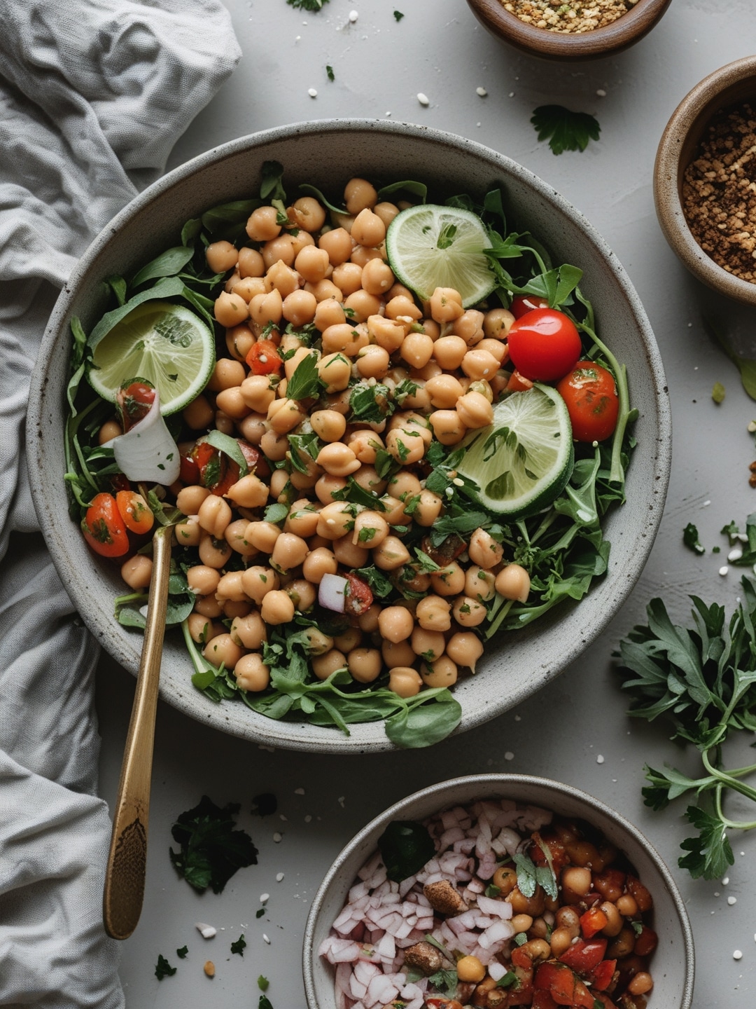 Simple Mediterranean Chickpea Salad Bowls