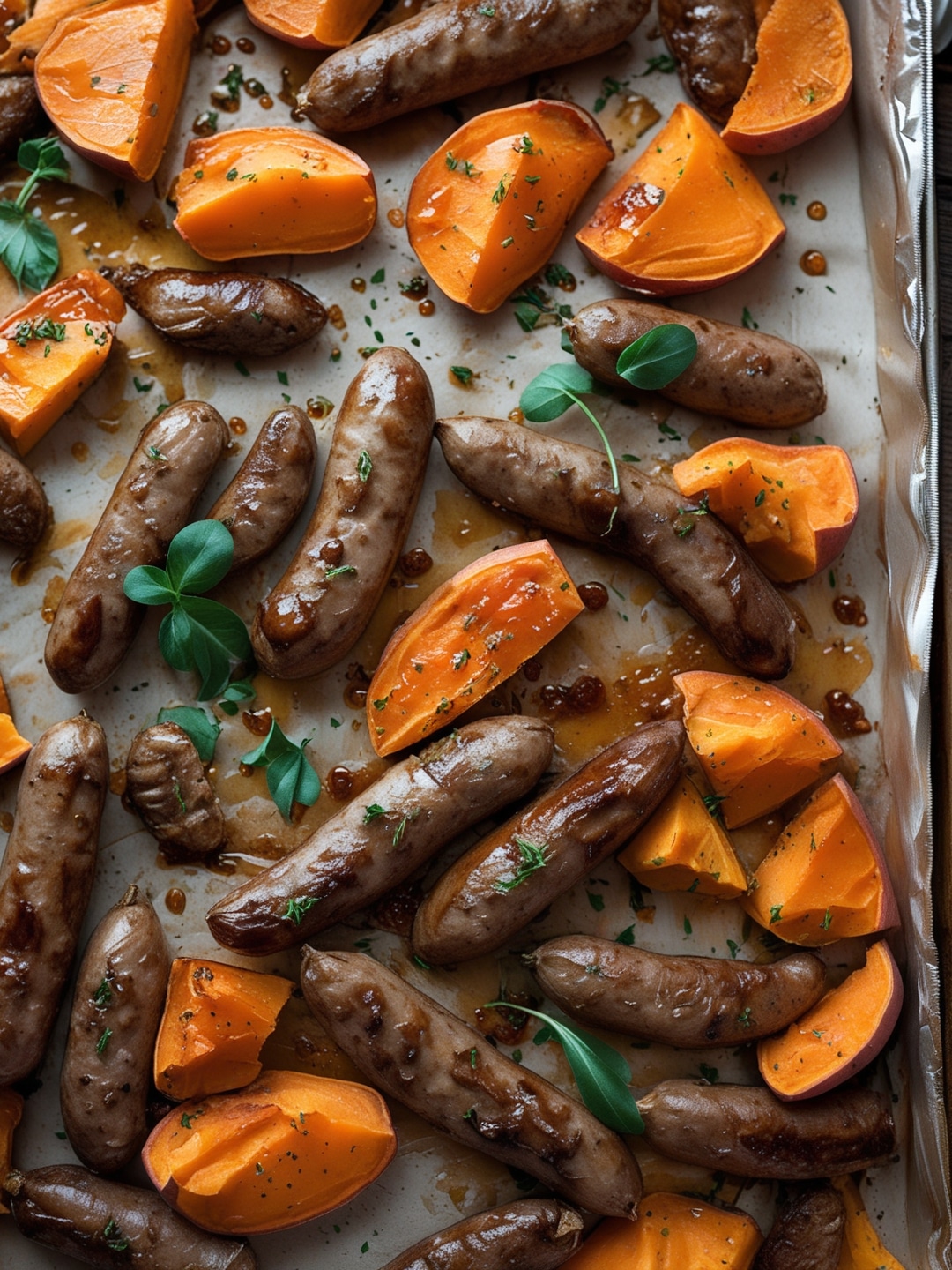 Sheet Pan Sausage and Sweet Potatoes