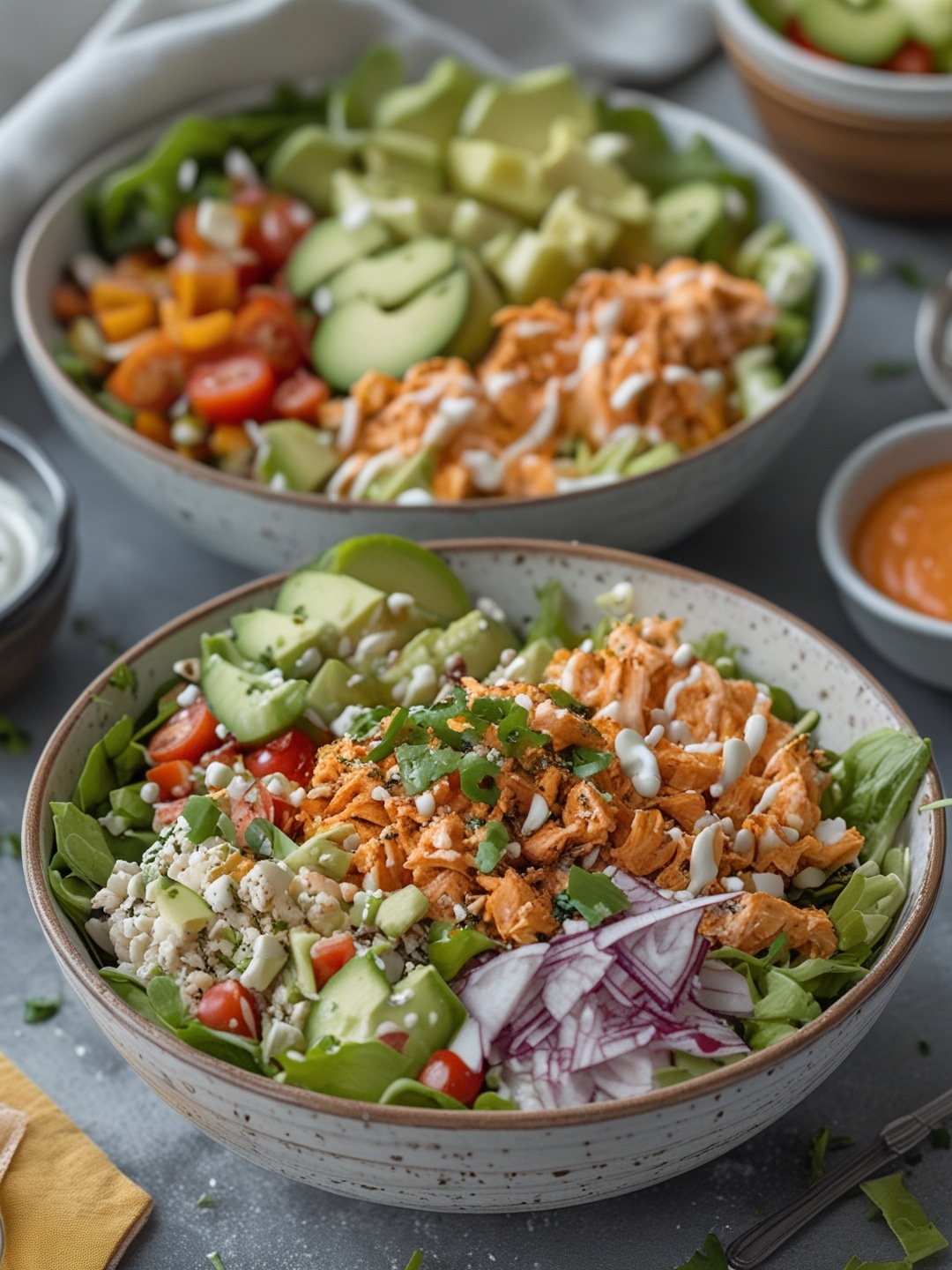 Easy Buffalo Chicken Salad Bowls