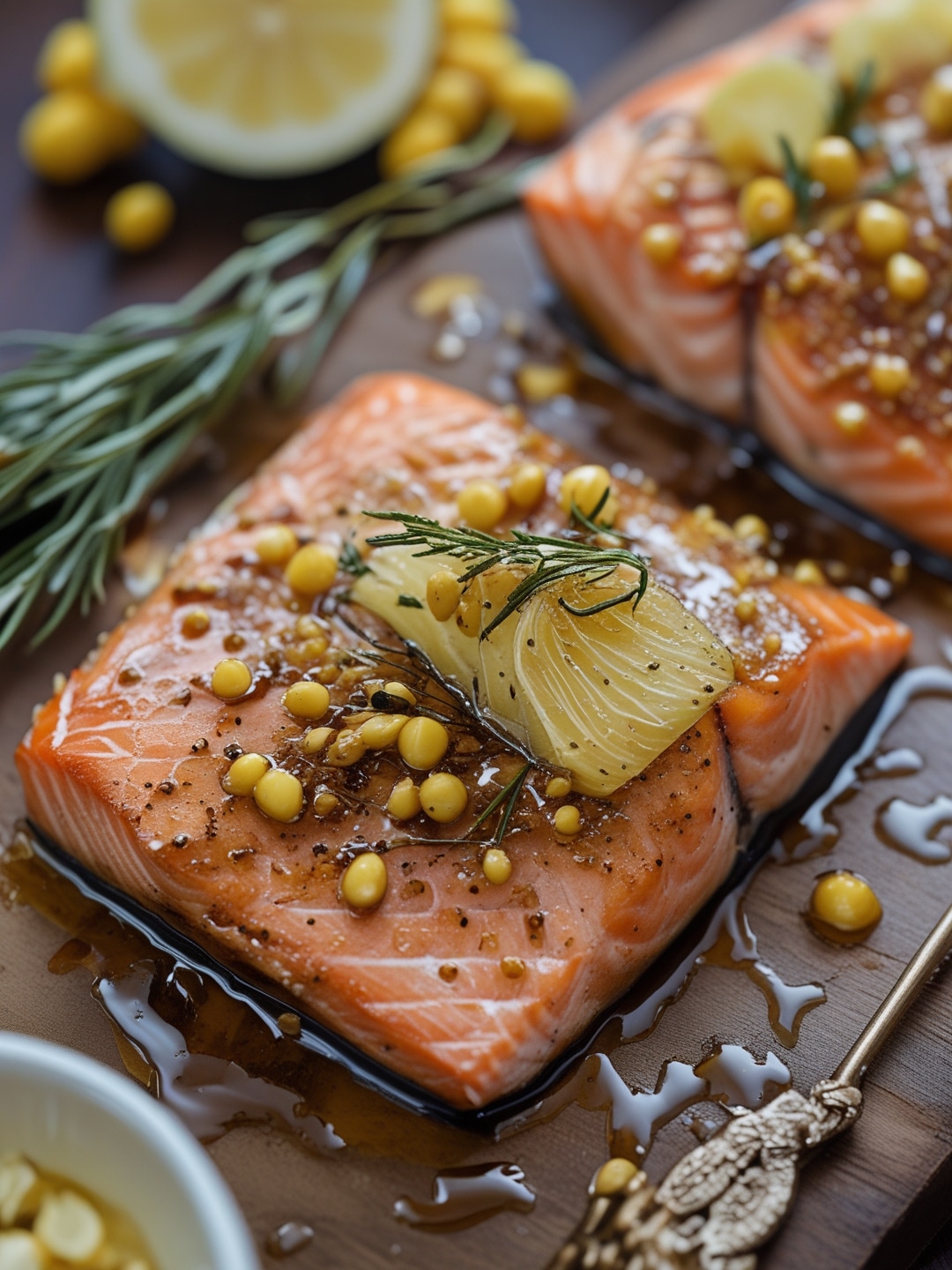 Quick Maple Mustard Glazed Salmon