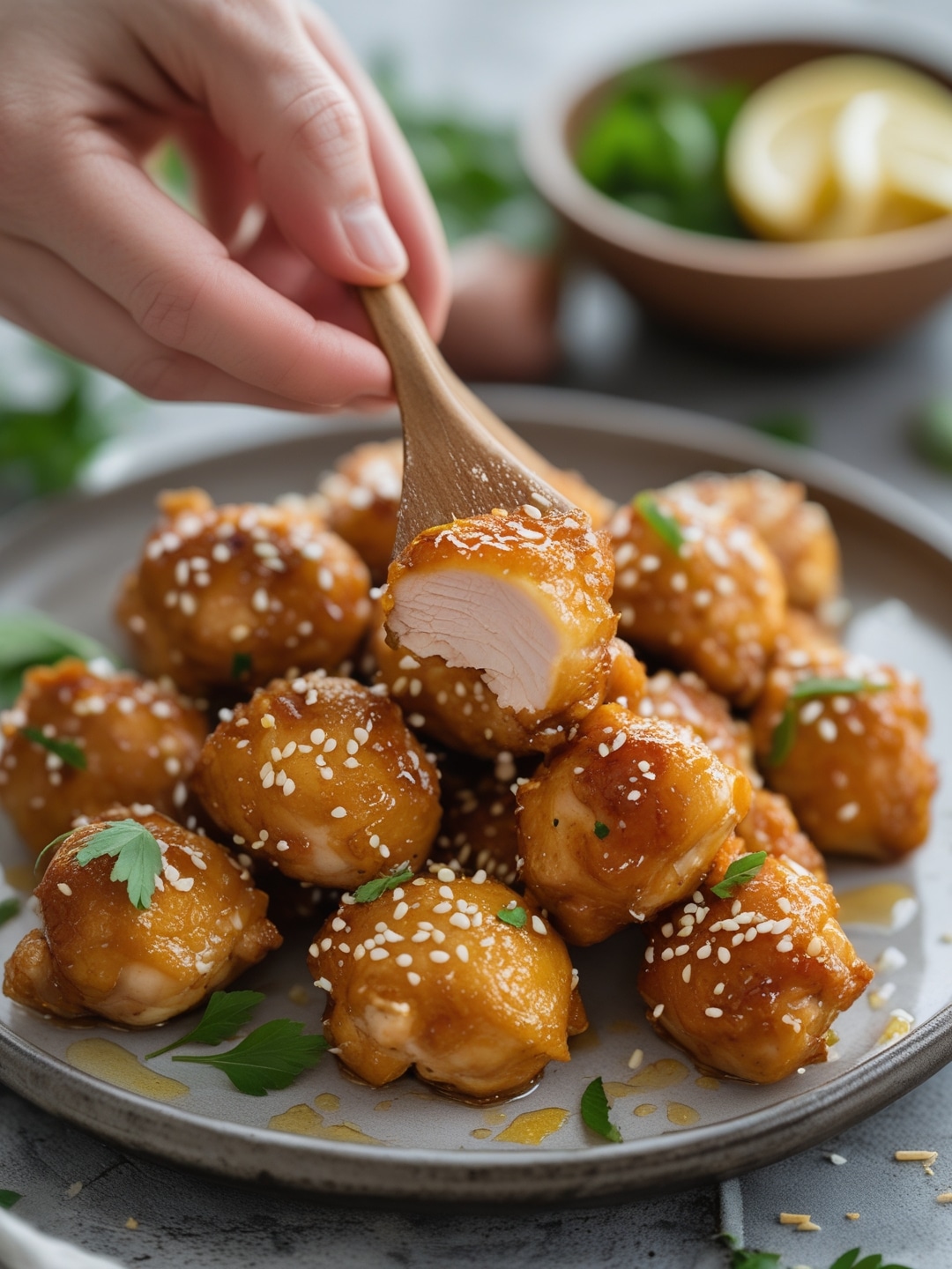Quick Honey Garlic Chicken Bites