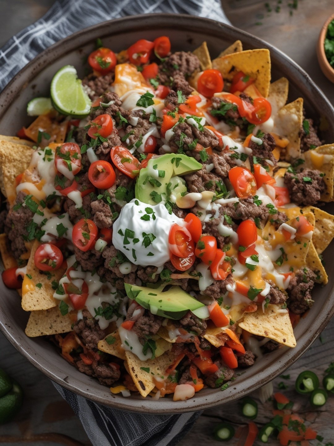 Cheeseburger Nachos with All the Fixings