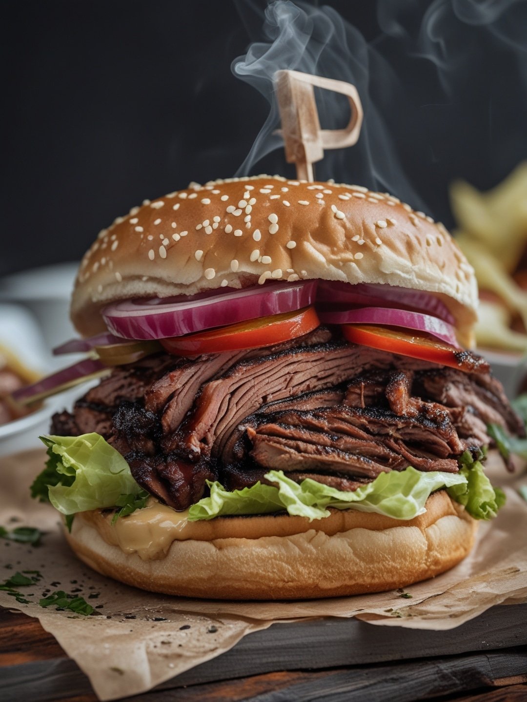 Smoky BBQ Brisket Cheeseburger
