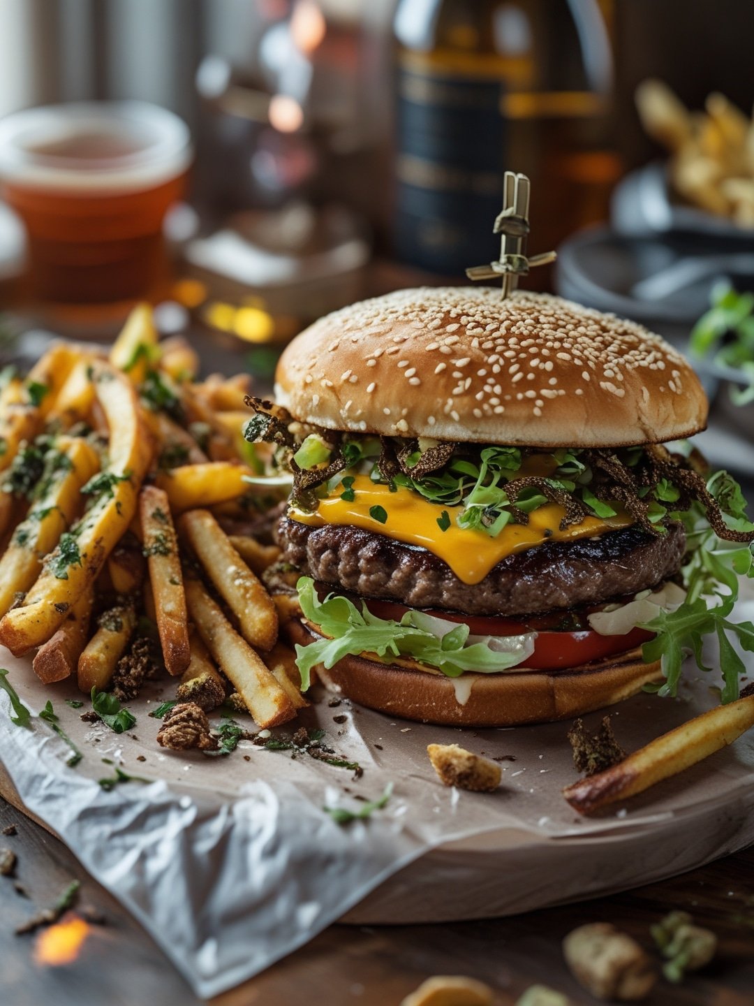 Decadent Cheeseburger with Truffle Fries