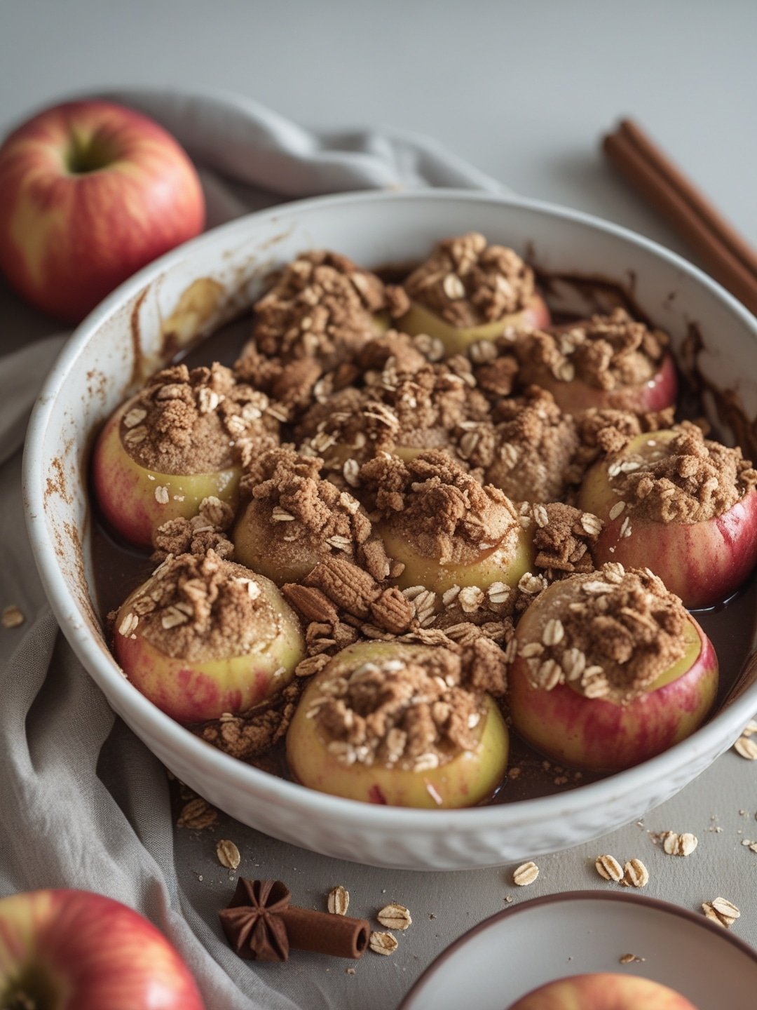 Baked Cinnamon Apples with Oat Topping