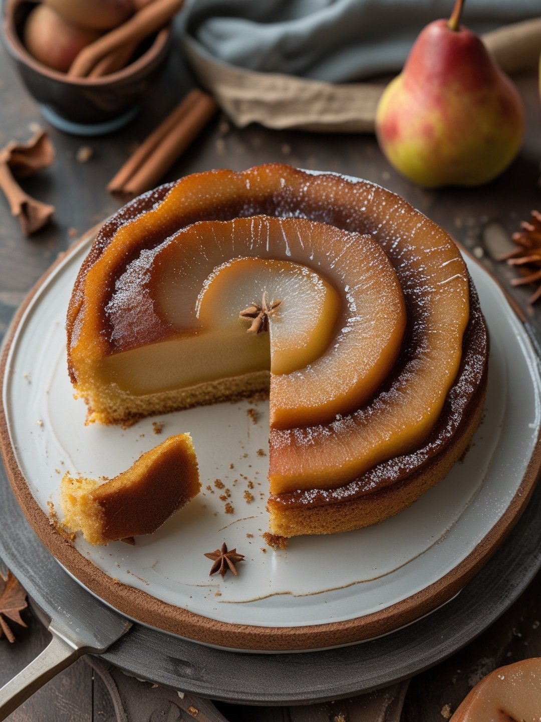 Spiced Pear Upside-Down Cake to Celebrate Fall