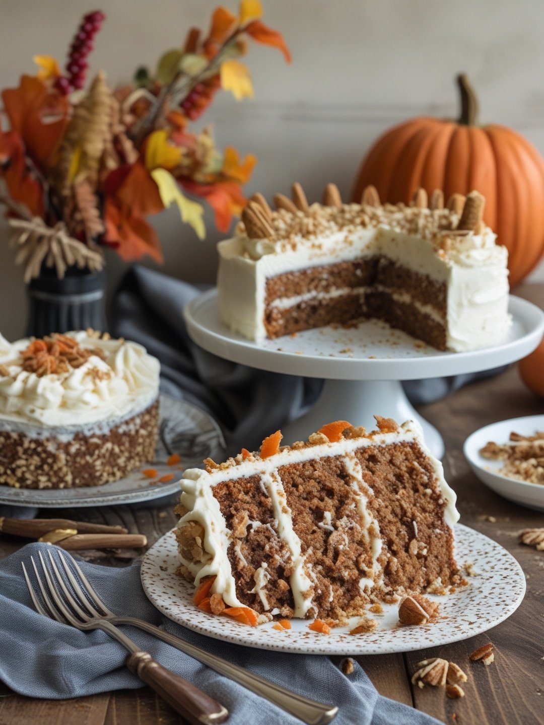 Carrot Cake with Cream Cheese Frosting for Fall Gatherings