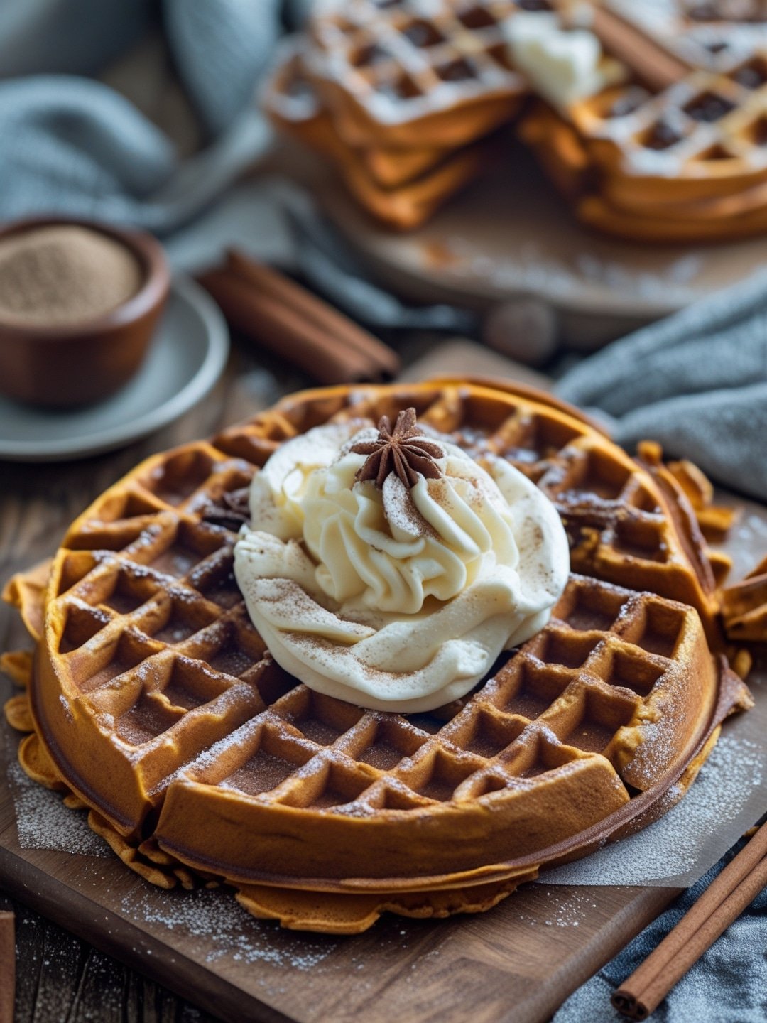 Cinnamon Sugar Sweet Potato Waffles