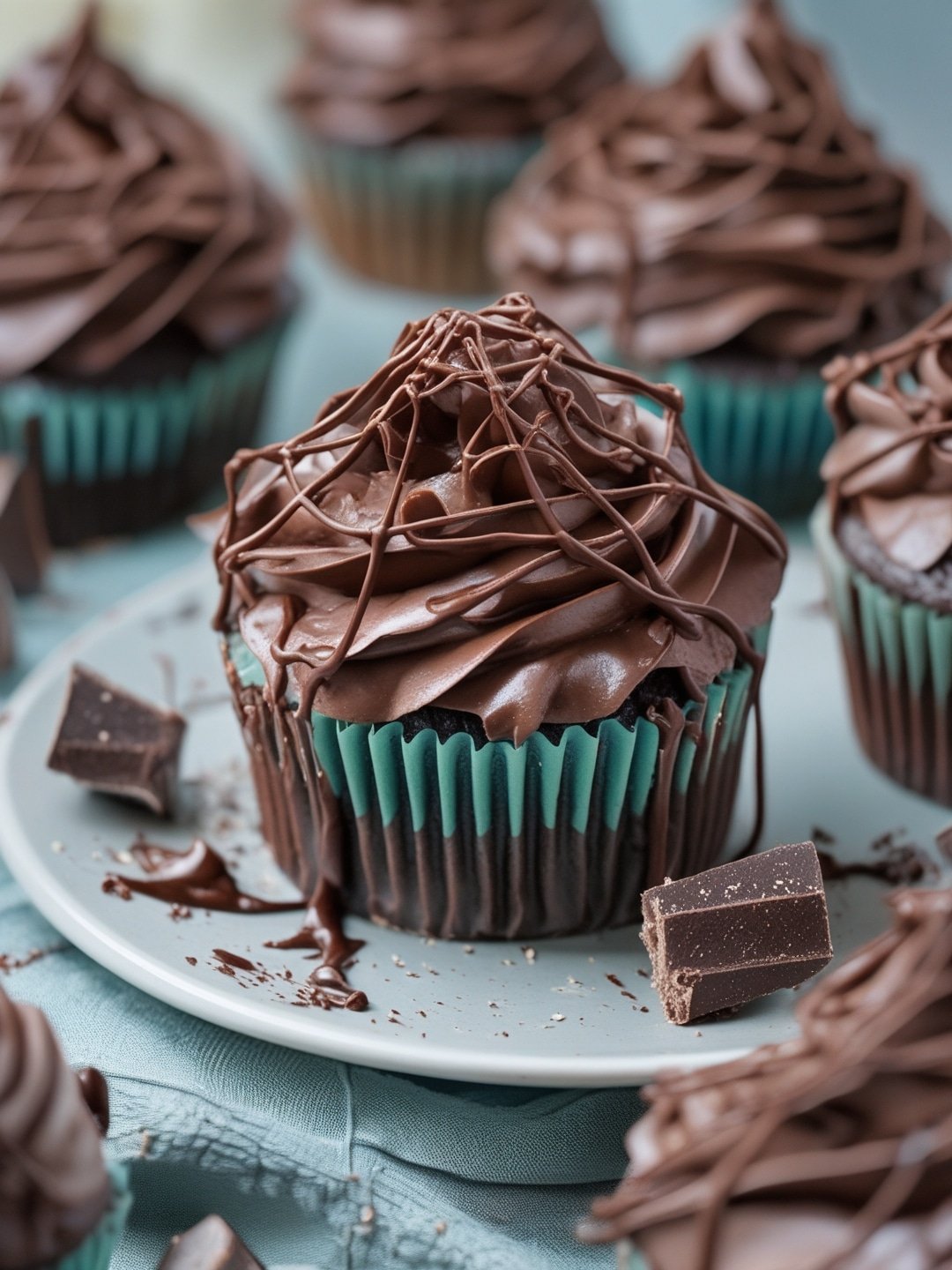 Chocolate Cobweb Cupcakes